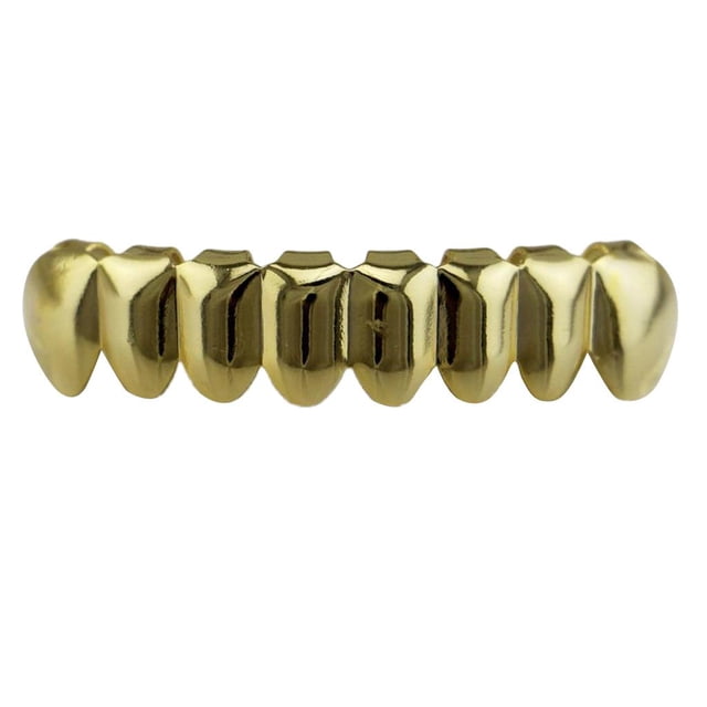 Parrillas de boca / inferior Hip-Hop de 18 quilates Unisex Doradas - Dorado - Parrillas inferiores Hugo Parrillas Dientes Colmillos