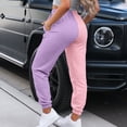 thumbnail image 4 of NTACZA Pink Fall Pants Women Color Block Workout Sweatpants Drawstring Loose Fitting 2pc Joggers Lady Trousers S, 4 of 8
