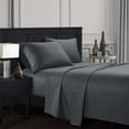 thumbnail image 1 of Topcobe Full Size Striped Bed Sheet Set with Deep Pocket Fitted Sheet, Dark Gray, 1 of 1