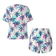 thumbnail image 6 of Rocae Palm Leaves for Two Piece Sleepwear Pajamas Sets for Women Soft Short-Sleeved Pjs with Lounge Shorts Medium, 6 of 9