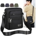 thumbnail image 2 of Bandolera de lona para hombre, bandolera para hombre, bolsa cruzada, color negro, 2 of 3