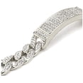 thumbnail image 3 of Mens Womens CZ Miami Cuban Link Hip Hop Iced Out Curb Cuban Bracelet with Clear Rhinestones, 3 of 5