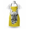 thumbnail image 3 of Bulldog Apron, Retro Style Demonstration of a French Breed with a Scarf Drawn by Hand, Unisex Kitchen Bib with Adjustable Neck for Cooking Gardening, Adult Size, Pale Earth Yellow Grey, by Ambesonne, 3 of 4