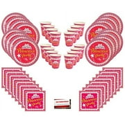 Princess Pink Tiara Birthday Party Supplies Bundle Pack for 16 Guests (Plus Party Planning Checklist by Mikes Super Store)