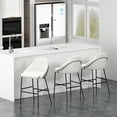 thumbnail image 2 of Gracie White and Black Leatherette Barstool with Steel Legs - Set of 3, 2 of 10
