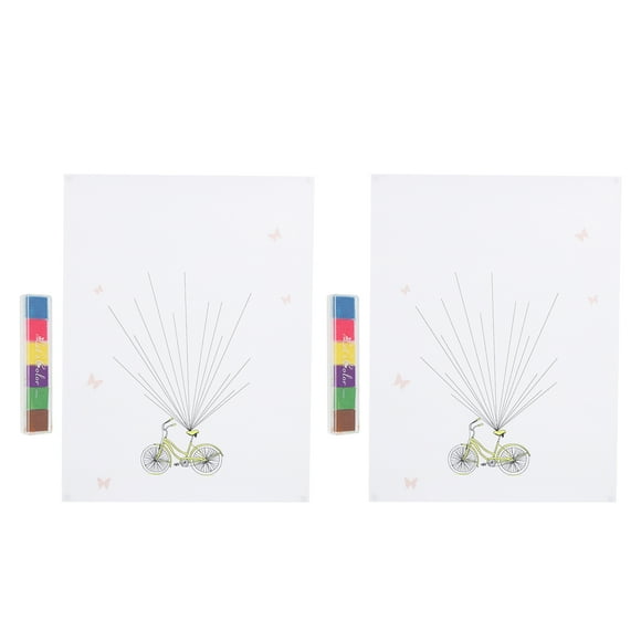 Fyearfly 2 pièces Tampon encreur Tampon innovant Bricolage invité Signature Empreinte Digitale Connexion Peinture décoration pour Bricolage fête Mariage