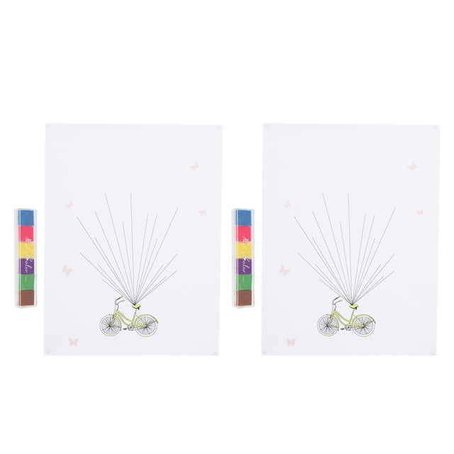 Juego de 2 innovadores letreros de huellas dactilares DIY para invitados, decoración de pintura para fiesta de bodas