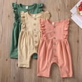 thumbnail image 1 of 6M-18M Newborn Infant Baby Girl Clothes Ruffle Romper Jumpsuit Sleeve Solid Outfit Clothing, 1 of 5