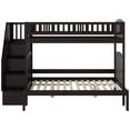 thumbnail image 6 of HomeStock Baroque Bliss Staircase Bunk Bed with Turbo Charger Space-Saving Design, Built-In Storage, Sturdy Frame-Color:Espresso,Size:Twin over Full, 6 of 9