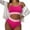 Hot Pink, variant on Efsteb Women 2 Piece High Waisted Bikini Color Block Backless Strap Split Swimsuit Beachwear (Black,XL)
