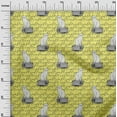 thumbnail image 3 of oneOone Cotton Silk Yellow Fabric Animal Cat With Text Texture Craft Projects Decor Fabric Printed By The Yard 42 Inch Wide, 3 of 4