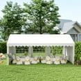 thumbnail image 2 of Outsunny 20'x13' Heavy Duty Party Tent, Carport Garage Canopy, Portable Sun Shelter with Sidewalls White, 2 of 10