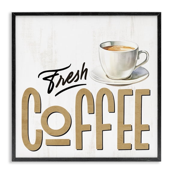 Stupell Industries Rustic Lodge Fresh Hot Coffee Black Framed Giclee Art, 12 x 12, by Kim Allen