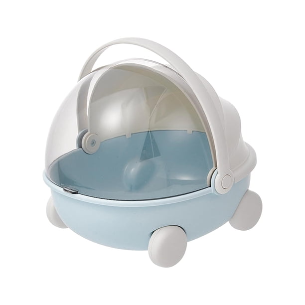 Caja organizadora de almacenamiento portátil para accesorios de costura, caja multifuncional para manualidades Azul