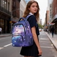 thumbnail image 3 of Jeiento Girls 6-12 Years Old Kids School Backpack 17 Inch Large Capacity Water-Resistant Polyester Bag for Elementary School, Space Axolotl Back to School Gift, 3 of 7