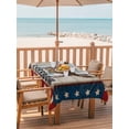 thumbnail image 2 of Outdoor Tablecloth with Umbrella Hole for Patio/Picnic/Party/Camping, Anniversary USA Flag Waterproof Table Cloth Rectangle Table Cover Washable, Eagle Blue Red Vintage (60"x 120"), 2 of 9