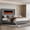 Dark Gray, variant on Merluxy Modern Queen Size Bed Frame with Fireplace and Tall Headboard, Corduroy Upholstered Wingback Platform, Black