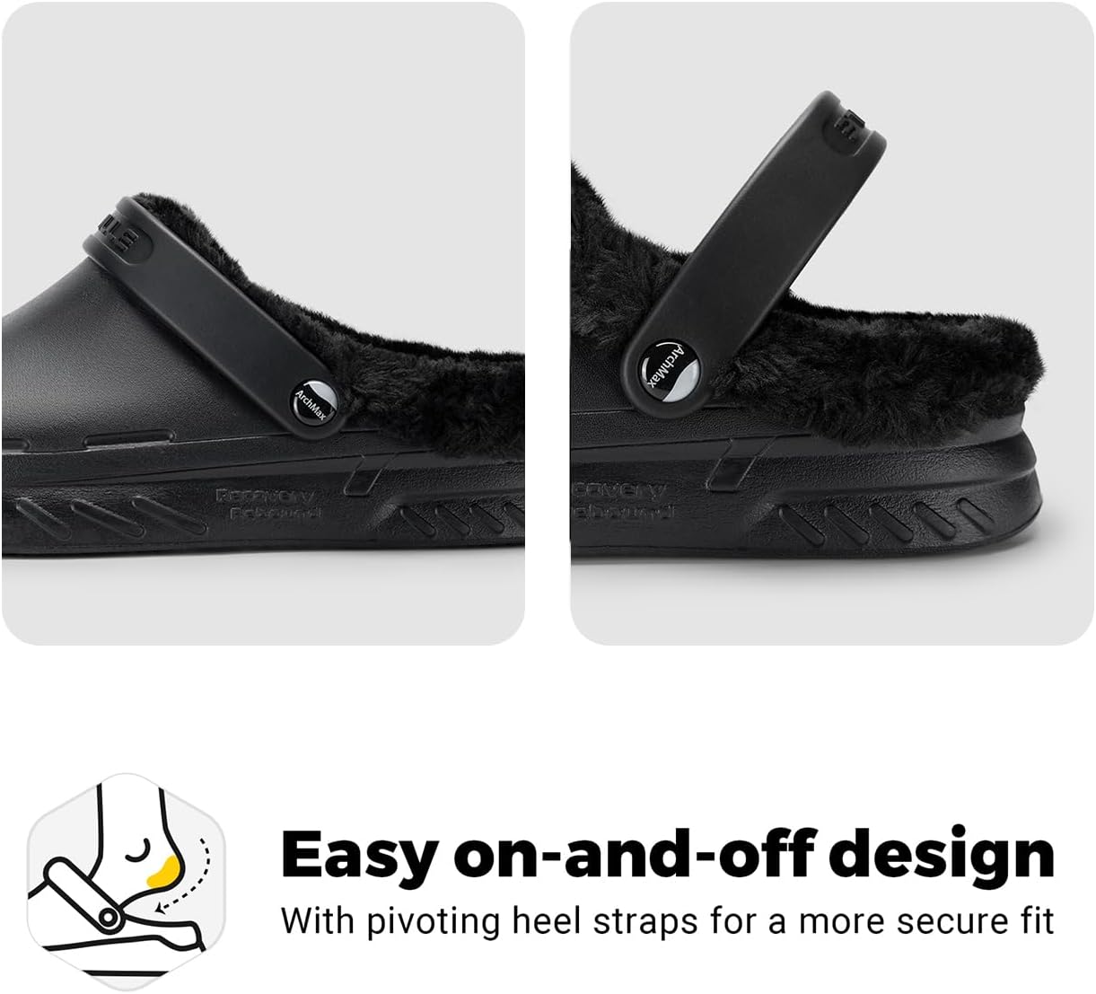 FitVille Mens Wide Winter Clogs Slip Resistant Chef Shoes Fleece Lined Clogs, Size 9