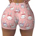 thumbnail image 2 of Picia Girl Rabbit Printed Workout Shorts for Women Seamless Scrunch Butt Lifting High Waisted Yoga Gym Booty Running Moisture-wicking Short Pants-, 2 of 9