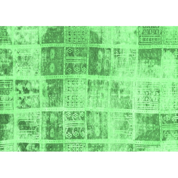 Ahgly Company Indoor Rectangle Abstract Emerald Green Modern Area Rugs, 8' x 12'