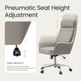 thumbnail image 3 of COLAMY High Back Office Chair Executive Desk Chair Ergonomic Leather Computer Chair with Rocking Function and Padded Arms, Swivel Modern Task Chair, Khaki, 3 of 9