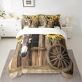 thumbnail image 2 of Castle Fairy Farmhouse Animal Donkey Twin Bedding Sets 7-Piece for Female Men Women,Yellow Floral Sunflowers Bedding Comforter Set Microfiber,Farmhouse Lodge Cabin Breathable Sheet Sets, 2 of 8