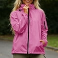 thumbnail image 2 of Ghalytn Women's Packable Hooded Rain Jacket with Arm Zipper Pocket, Waterproof Windproof Lightweight Travel Coat, 2 of 9