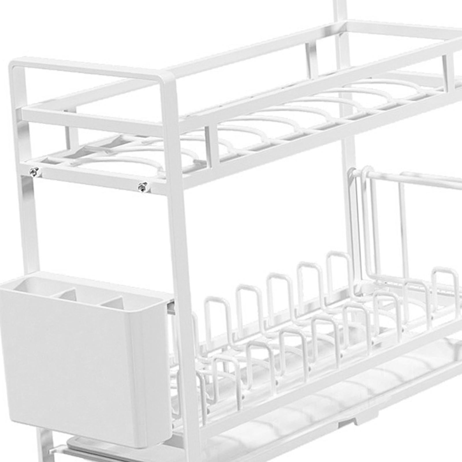 7UYUU Plate Holders Organizer Upright Metal Dish Storage Dying Rack for  Kitchen Counter Cabinet Cupboard Camper (White - Plate Rack)