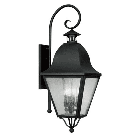 

Wall Sconces 4 Light With Seeded Glass Black Finish size 36 in 240 Watts - World of Crystal