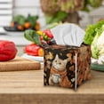 thumbnail image 4 of FUIALDOLG Maple Leaves Cat Tissue Box Cover Square, Waterproof PU Leather Car Tissue Holder Facial Napkin Organizer Fashion Fall Decor on Table and Bathroom, Office, 4 of 7