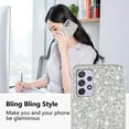 thumbnail image 2 of Compatible with Samsung A52 Case Glitter Shockproof, for Samsung Galaxy A52 Phone Case Bling Sparkly Soft TPU and PC Silicone Shiny Girl Women Thin Protective Cover (Silver), 2 of 14