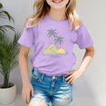 thumbnail image 2 of Tanghaowl Girls Shirts Boys Girls' Island Print Casual T Shirt Fashion Kids' Comfort Fit Top For Beach & Daily Wear Toddler Girls Tops 5t, 2 of 4