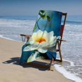 thumbnail image 4 of PHYHOO Lotus Flower Leaves Beach Towels Oversized Microfiber Beach Towel for Adults Quick Dry Sand Free Absorbent Large for Travel Pool Swimming Bath Camping Adult Women 30x60in, 4 of 8