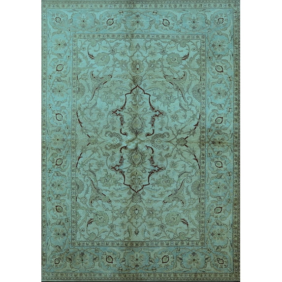 Ahgly Company Indoor Rectangle Oriental Light Blue Traditional Area Rugs, 4' x 6'
