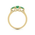 thumbnail image 5 of Emerald and Pear Cut Natural Emerald Gemstone Ring in 14K Yellow Gold (Size: 6), 5 of 6