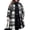 Black, variant on Womens Plus Size Flannel Plaid Shirts Button Down Long Shacket with Pockets