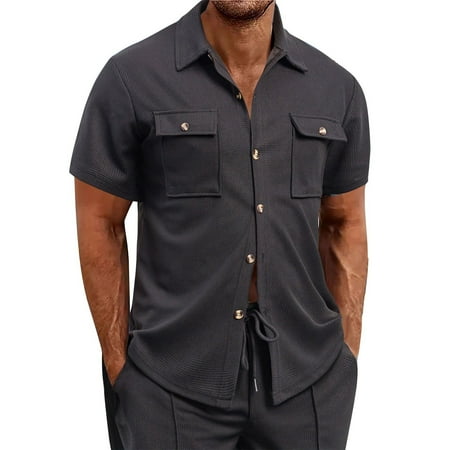 Men s UPF 50+ UV Short Sleeve Hiking Fishing Shirt Quick Dry Cooling Sun Protection Shirt for Travel Black XXL
