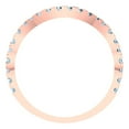 thumbnail image 5 of 0.36 ctw Wedding Band for Women - 18K Rose Gold Natural Aquamarine Stackable Eternity Ring, 5 of 6