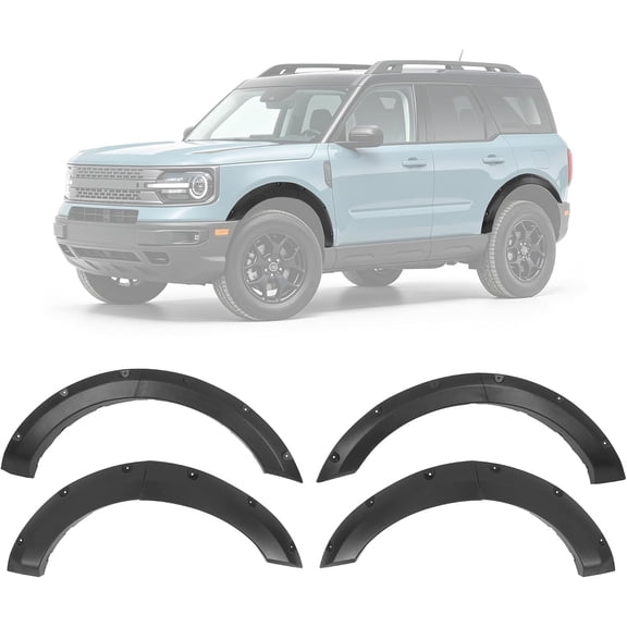 KOJEM Fender Flare Compatible with 2021-2024 Ford Bronco Sport Models Only Black Plastic PP