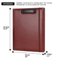 thumbnail image 2 of Wonderpool A4 PU Leather Clipboard Partfolio Notepad Forms Holders Document Case - Interview Planner Meeting Writing Padfolio File for Office Travel School Hotel Hospital (A4,Brown), 2 of 4