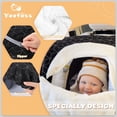 thumbnail image 3 of Yoofoss Funda para asiento de coche para bebé, cubierta de invierno para toldos para proteger al bebé del viento frío, funda portabebés de felpa súper cálida para niños y niñas (negro), 3 of 5