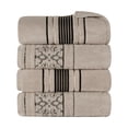 thumbnail image 2 of BNM Zero Twist Cotton Floral Bath Towel Set of 4 , Stone, 2 of 19