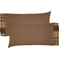 thumbnail image 3 of VHC Brands Prescott Block Border Plaid Cotton Rustic Patchwork Bedding Accessory, King Pillowcase Set 21x40, 3 of 11