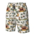 thumbnail image 5 of Kdxio Hawaiian Style Pattern Mens Casual Shorts - Drawstring Summer Beach Sports Shorts for Men, 5 of 9