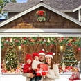 thumbnail image 3 of Christmas Banner Garage Door Decorations, Winter Rustic Barn Door Xmas Tree Ball Snowflake Garage Door Cover Banner, Happy New Year Family Holiday Party Decor Photography Backdrops Banner Cover 13X6FT, 3 of 5