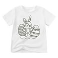 thumbnail image 2 of MIXUE Toddler Girls Tops & T-Shirts Easter Bunny Diy Print Crew Neck Short Sleeve Tops Pullover Tee Shirts Streetwear,White,2-3 Years, 2 of 5