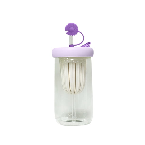 ¡Gran oferta! Taza creativa para cerveza fría, taza de té de flores, vaso con pajita de cristal de alto valor, regalo promocional, vaso transparente