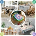 thumbnail image 4 of Colorful Rainbow Tie Dye Spiral Pattern Rectangle Tablecloth 60"x84",Waterproof Polyester Rectangle Table Cloth, Wipeable Spillproof Polyester Tablecloth for Dining, Camping, Indoor and Outdoor, 4 of 5