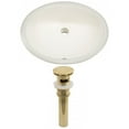 thumbnail image 1 of 19.5-in. W CUPC Oval Bathroom Undermount Sink Set In Biscuit - Gold Hardware - Overflow Drain Incl. AI-24852, 1 of 6