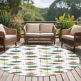 thumbnail image 4 of Orange Turquoise Large Round Rug 8 FT, Non Slip Living Room Area Carpet, Boho Yellow Grey Color Block Bohemian Washable Soft Circle Rug Non-Shedding Floor Carpet for Bedroom Office Dining Room, 4 of 9